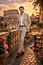 Ladda upp bild till gallerivisning, Linnekostym Khaki Erla of Sweden