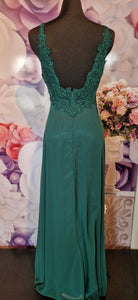 Aftonklänning / Balklänning  Venitti Dorit  med slitz 99075/ 99180 dark green