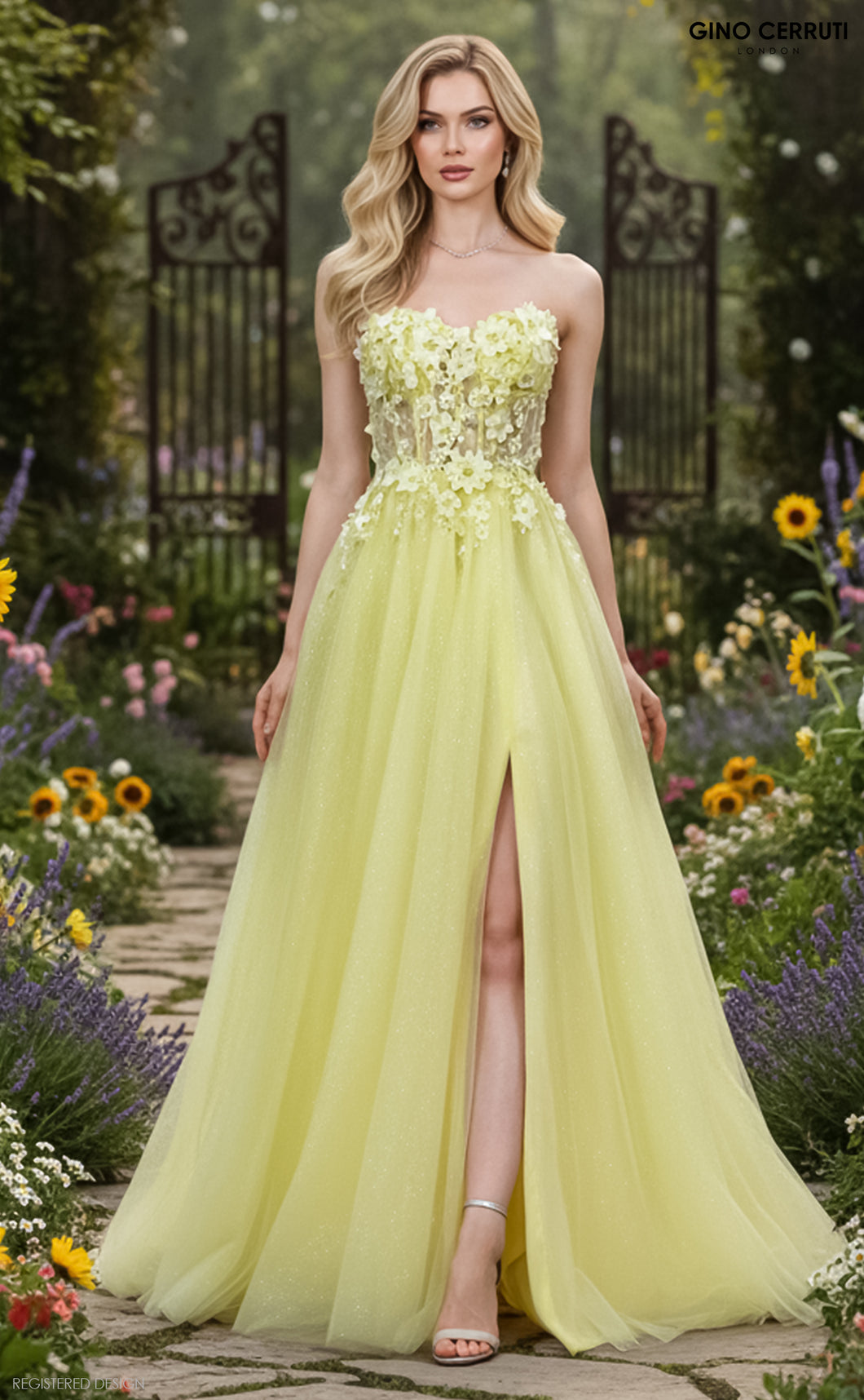 Balklänning / Aftonklänning  Gino Cerruti 6664B lemon