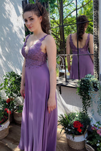 Aftonklänning / Balklänning  Venitti Dorit med slitz 99075/ 99180  dark purple