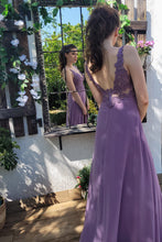 Ladda upp bild till gallerivisning, Aftonklänning / Balklänning  Venitti Dorit med slitz 99075/ 99180  dark purple
