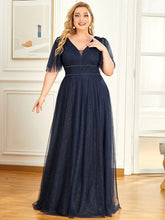 Ladda upp bild till gallerivisning, *Lång klänning med ärm navy blue