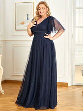 Ladda upp bild till gallerivisning, *Lång klänning med ärm navy blue