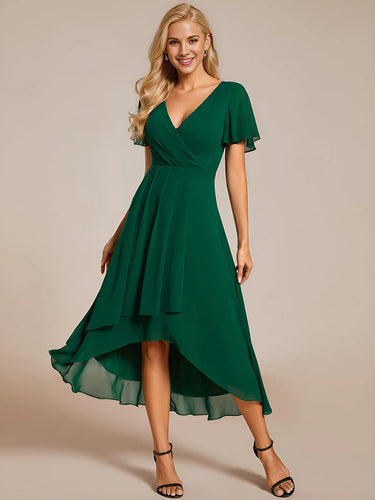 Kort klänning  med ärm EG02084 dark green