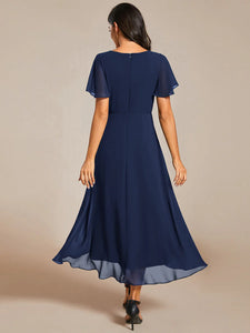 Kort klänning  med ärm EG02084 navy blue