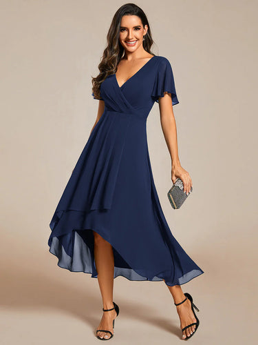 Kort klänning  med ärm EG02084 navy blue