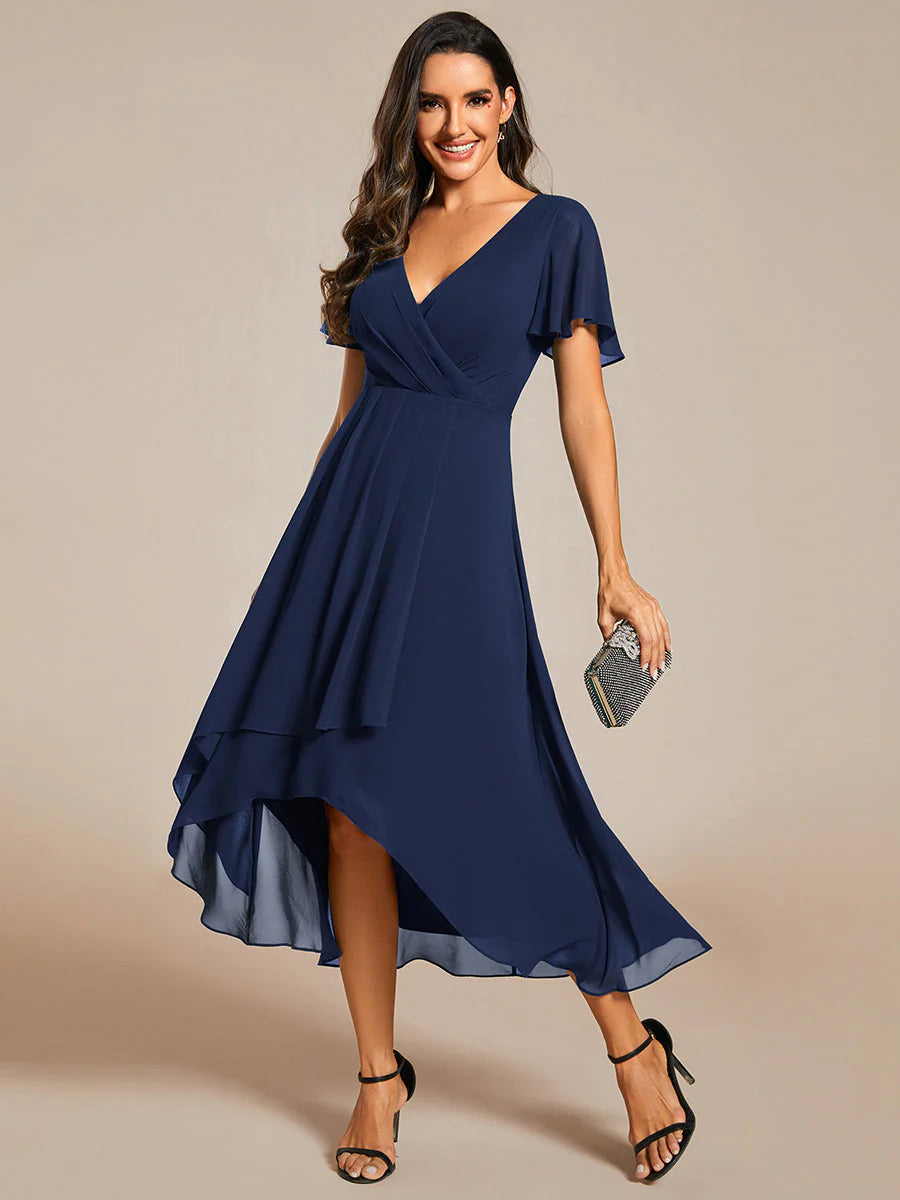 Kort klänning  med ärm EG02084 navy blue