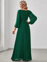 Ladda upp bild till gallerivisning, Lång klänning med ärm dark green