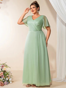 Lång klänning med ärm mint green
