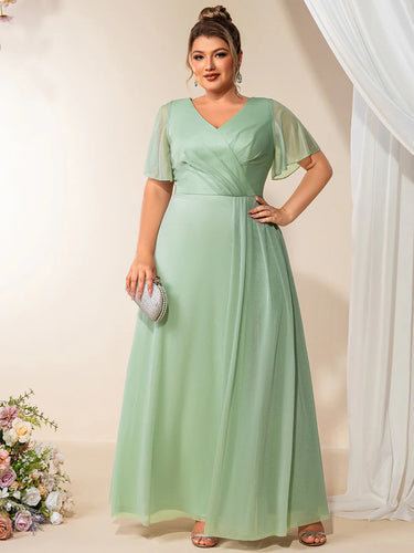 Lång klänning med ärm mint green