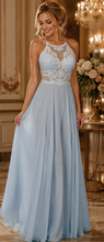Ladda upp bild till gallerivisning, Aftonklänning / Balklänning  Venitti med slitz 09775 light blue