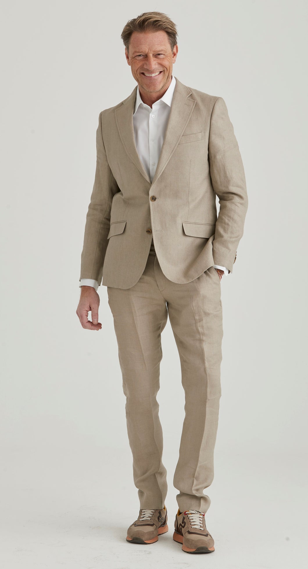 Linnekostym Khaki Erla of Sweden